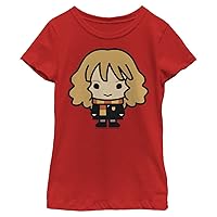 Harry Potter Chibi Hermione Girl's Solid Crew Tee, Red, X-Large