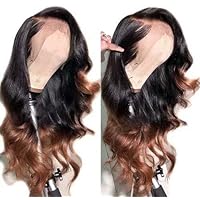 1bT30 Color Ombre Body Wave Human Hair Wigs with Baby Hair Lace Front Wigs 150% Density PrePlucked Brazilian Remy Hair Closure Glueless Wig For Black Women