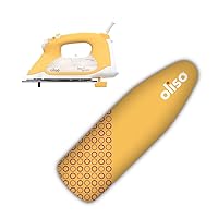 Oliso TG1600 Pro Plus 1800 Watt SmartIron with Auto Lift & OLISO Ironing Board Cover, durable 100% cotton lined with professional grade felt pad, Yellow