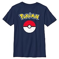 Pokemon Kids Logo Outline Boys Short Sleeve Tee Shirt