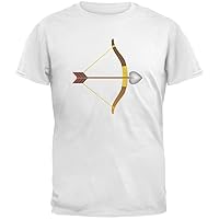 Couples Cupid Bow and Arrow White Adult T-Shirt - Large