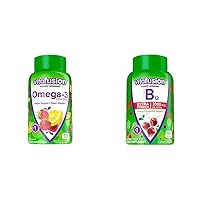 Omega-3 Gummy Vitamins, Berry Lemonade Flavored, Heart Health Vitamins(1) & Extra Strength Vitamin B12 Gummy Vitamins for Energy Metabolism Support and Nervous
