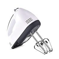 Portable Electric Hand Mixer, Household Egg Beater Mini Kitchen Mixer 5-Speed Settings Stainless Steel Beaters with one-Touch Easy Eject Button-White