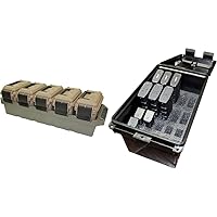 MTM AC5C 5-Can Ammo Crate Mini and MTM Tactical Mag Can Multi Mag for 223/5.56 Magazines and 9mm to 45 ACP Magazine Storage TMCLE,Black