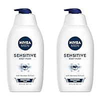 Nivea Men Sensitive Body Wash for Sensitive Skin with Bamboo Extract, 30 Fl Oz Bottle (Pack of 2)