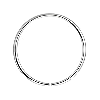 14 Karat Solid Gold 22 Gauge (0.6MM) - 3/8 Inch (10MM) Length Seamless Continuous Nose Hoop Ring