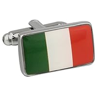 Ireland Irish Flag Pair Cufflinks in a Presentation Gift Box & Polishing Cloth