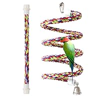 Bird Rope Perch Parakeet Toys, Spiral Bird Toy for Cockatiels, 43