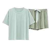 Big Girl Teens Pajama Set Short Sleeve with Built in Bra Tee Top+ Shorts Sleepwear Nightwear Clothes Set