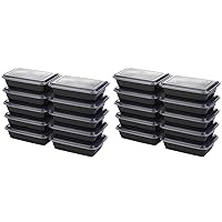 GoodCook Meal Prep, 1 Compartments BPA Free, Microwavable/Dishwasher/Freezer Safe, Black (Pack of 2)