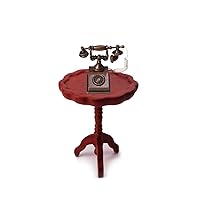 Dollhouse Telephone and Round Side Table Set