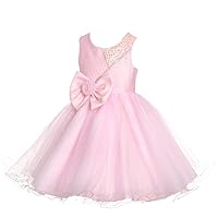Dressy Daisy Girls' Beaded Sequins Occasion Dress Up Wedding Flower Girl Pageant