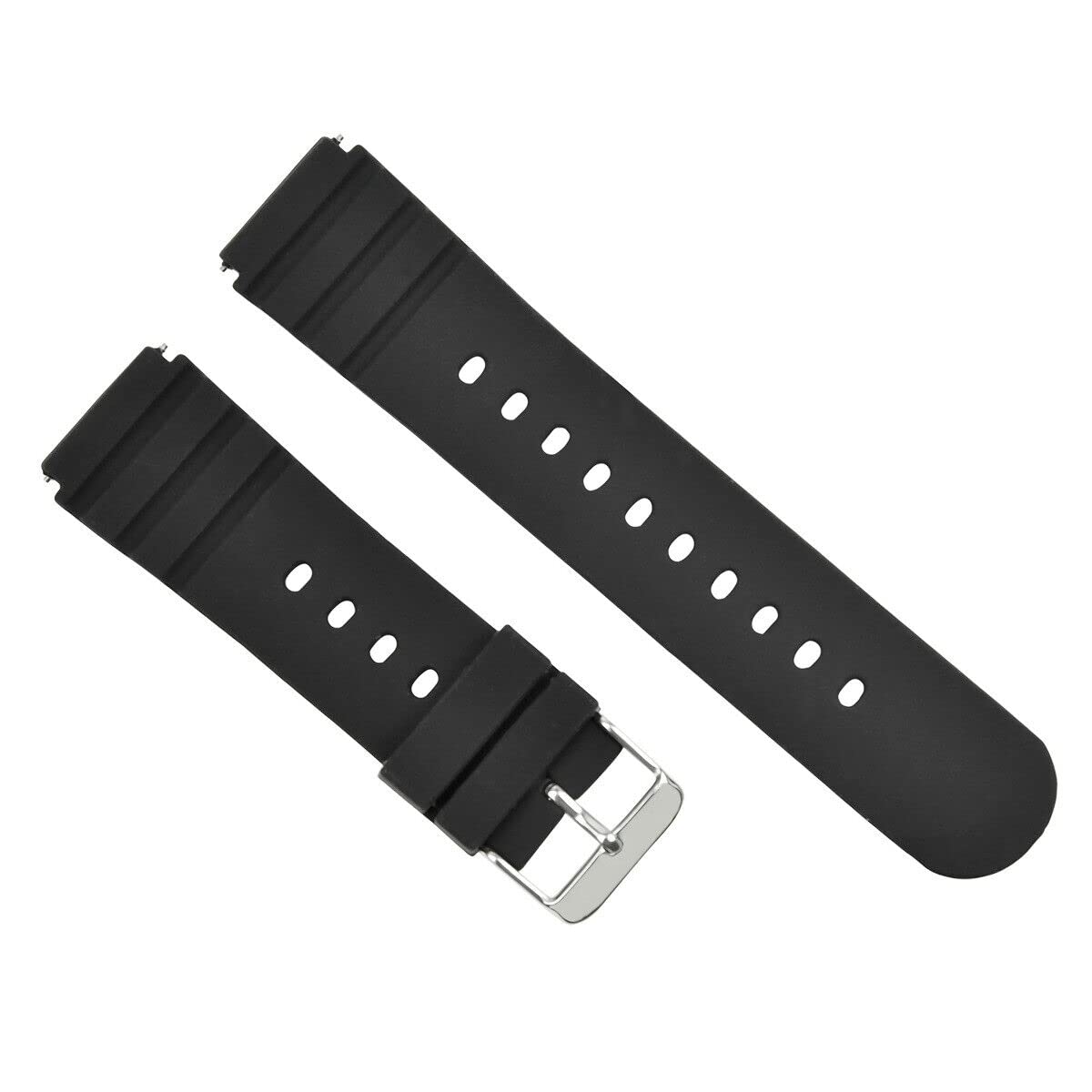 RUBBER WATCH BAND COMPATIBLE WITH LUMINOX SENTRY 0200 SERIES 0201 0213 2015 WATCH BLACK