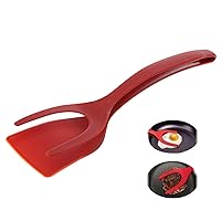 2 In 1 Grip & Spatula Silicone Egg Spatula Non-Stick Fried Egg Turners Frying Turning & Grilling Home Kit Tool Egg Tongs