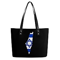 Flag Map of Israel Tote Bag for Women Large Handbags Top Handle Satchel Ladies Shoulder Bags