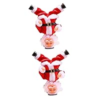 BESTOYARD 2pcs Toys for Kids Toy for Kids Kidcraft Playset Kids Playset Electric Santa Claus for Kids Electric Santa Claus Toy Kids Santa Claus Toy Dancing Santa Claus Child