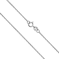 Honolulu Jewelry Company 14K Solid White Gold Cable Chain Necklace
