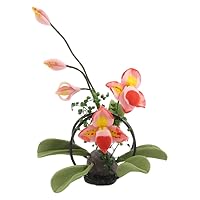 Dolls House Pink Flower Floral Display on Black Metal Stand Garden Accessory