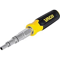 VAC1090 9-in-1 Multi-Nut Driver, Pass Through Precision, Laser-Etched SAE Hex Sizes 3/16-Inch to 3/4-Inch, Threaded Rod, Comfort Handle
