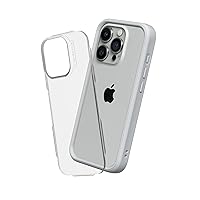 RhinoShield Modular Case Compatible with [iPhone 15 Pro] | Mod NX - Customizable Shock Absorbent Heavy Duty Protective Cover 3.5M / 11ft Drop Protection - Platinum Gray