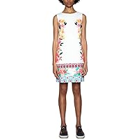 Desigual Women's Colored Print Cher Dress, White/Multi, 38