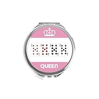 9 Heart Spade Diamond Club Pattern Mini Double-sided Portable Makeup Mirror Queen