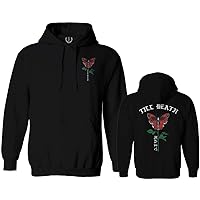 VICES AND VIRTUES Till Death Red Rose Flower Skull Primitive Butterfly Volcon Hoodie