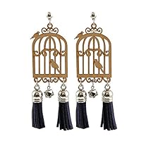 Indian Traditional with Bollywood Style Touch Elegant Wooden brown earrings for girls stylish latest By Indian Collectible