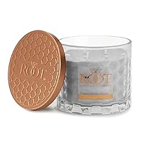 Scented Candles Honeycomb Glass Premium Handcrafted Beeswax Blend 3-Wick Candle, 12-Ounce, Tobacco Vanilla