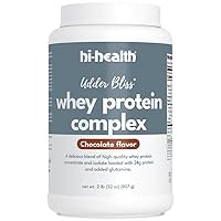 Udder Bliss Whey Protein Complex Powder, Blend of Bioavailable Whey Protein Concentrate and Isolate with Added Glutamine, Chocolate (2 Pounds)