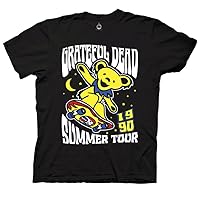 Ripple Junction Grateful Dead Men's Short Sleeve T-Shirt Dancing Skater Bear Summer Tour 1990 Skateboard Officially Licensed