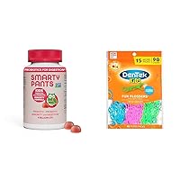 SmartyPants Kids Probiotic Immunity Gummies & DenTek Kids Fun Flossers Wild Fruit, 60 Count & 90 Count