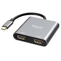 Selore&S-Global USB C to Dual HDMI Adapter 4K @60hz, Type C to HDMI Converter for MacBook Pro Air 2020/2019/2018,LenovoYoga 920/Thinkpad T480,Dell XPS 13/15/17,etc