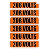 208 Volts Voltage Conduit Markers | Stickers | Decals | Labels Electrical 6X by Awareness Vinyl