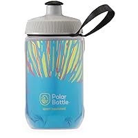 Polar Bottle Kids Insulated Water Bottle – 12oz Fireworks - Azure Blue - BPA Free Sport & Bike Water Bottle, Easy Squeeze Bottle Features for Kids