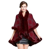 Warm Cloak Outstreet Wear Winter Thick Women Plaid Cardigan Shawl Coat