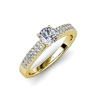 Round IGI Certified Lab Grown Diamond & Natural Diamod 1.12 ctw Prong set Double Row Engagement Ring in 14K Gold