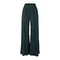 Women's Solid Color Linen Casual Loose Wide Leg Trousers Straight Leg Pants