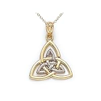 Finejewelers 14k Gold Small Two Tone Trinity Pendant Necklace Chain Included