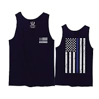 American Flag Thin Blue Line USA Police Support Lives Matter Men's Tank Top