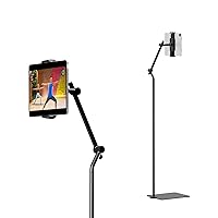 Twelve South HoverBar Tower | Multi-Angle Universal Tablet & iPad Floor Stand for Apple Fitness+, Stationary Bikes and More (Black)
