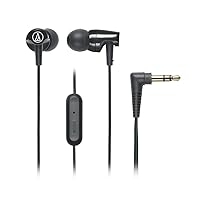 Audio-Technica ATH-CLR100iSBK SonicFuel In-Ear Headphones with In-Line Microphone & Control, Black