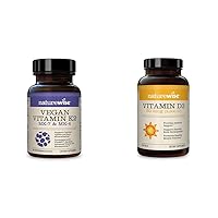 NatureWise Vegan Vitamin K2 100mcg & MK4 500mcg Bone Health - Vitamin D3 2000iu Immune Support 360 Count