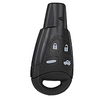 Car Key Fob Keyless Entry Remote Replacement for 03-11 for Saab 9-5 03-11 for Saab 9-3 4 Buttons Black 1pad (FCC LTQSAAM433TX)