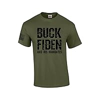 Buck Fiden and His Mandates American Flag Sleeve Men's Short Sleeve T-Shirt Graphic Tee