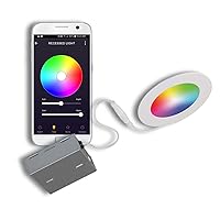 BAZZ Smart Home 4-in Wi-Fi RGB Tunable Slim Disk LED Recessed Fixture Kit-White