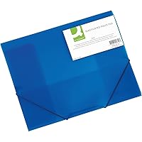 Elasticated File Q-CONNECT PP A4 400 Micron 3 Flaps Transparent Blue/Document Archiving/Type-3-flap/Kind-with Eraser/Index-N.a. / Pockets-N.a. / Material-PP/Dividers-N.a. / Coating-N.a.