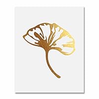 Ginkgo Leaf Gold Foil Decor Botanical Wall Art Sketch Leaf Print Metallic Poster 8x10 or 11x14 (11x14 inches)