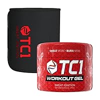 TC1 Sweat More Bundle Includes Regular Size Sweat Belt and Topical Sweat Gel Workout Enhancer with Capsaicin