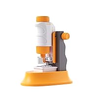 Children's Microscope Kit, High Clarity, Beginner Friendly Microscope Stem Kit, Durable Design, Accessory Slides Included Perfect for Young Scientists (Orange)
